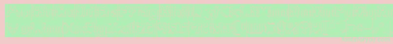 Frame Work Hollow Inverse-Schriftart – Grüne Schriften auf rosa Hintergrund