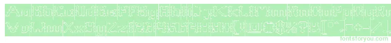 Frame Work Hollow Inverse Font – Green Fonts on White Background