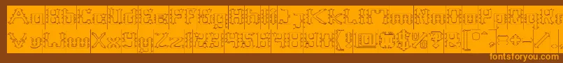 Frame Work Hollow Inverse Font – Orange Fonts on Brown Background