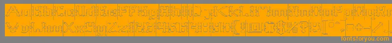 Frame Work Hollow Inverse Font – Orange Fonts on Gray Background