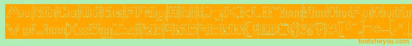 Frame Work Hollow Inverse Font – Orange Fonts on Green Background
