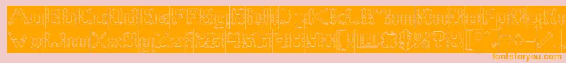 Frame Work Hollow Inverse Font – Orange Fonts on Pink Background