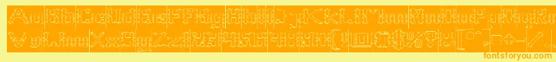 Frame Work Hollow Inverse Font – Orange Fonts on Yellow Background