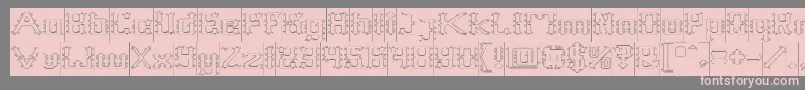 Frame Work Hollow Inverse Font – Pink Fonts on Gray Background