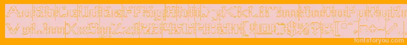 Frame Work Hollow Inverse Font – Pink Fonts on Orange Background