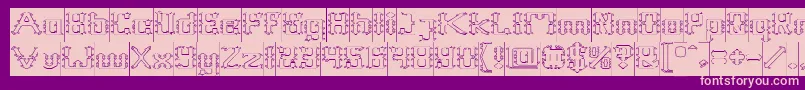 Frame Work Hollow Inverse Font – Pink Fonts on Purple Background