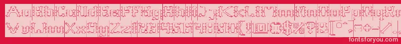 Frame Work Hollow Inverse Font – Pink Fonts on Red Background