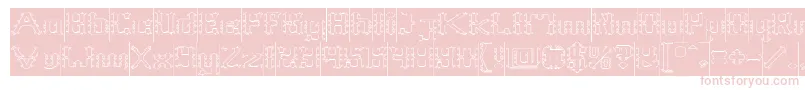 Frame Work Hollow Inverse Font – Pink Fonts on White Background