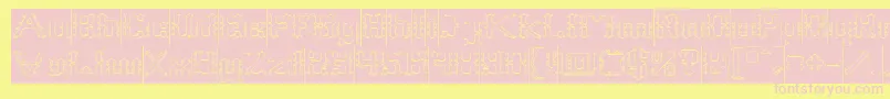 Frame Work Hollow Inverse Font – Pink Fonts on Yellow Background