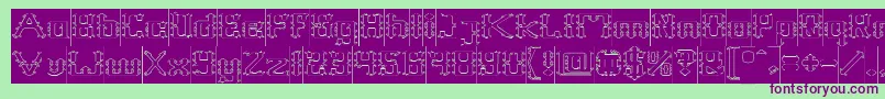 Frame Work Hollow Inverse Font – Purple Fonts on Green Background
