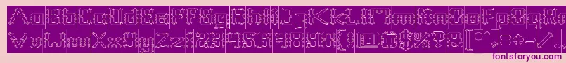 Frame Work Hollow Inverse Font – Purple Fonts on Pink Background