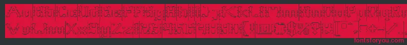 Frame Work Hollow Inverse Font – Red Fonts on Black Background