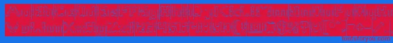 Frame Work Hollow Inverse Font – Red Fonts on Blue Background