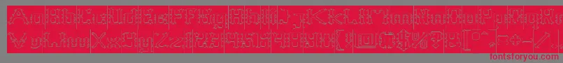 Frame Work Hollow Inverse Font – Red Fonts on Gray Background