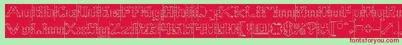 Frame Work Hollow Inverse Font – Red Fonts on Green Background