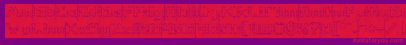 Frame Work Hollow Inverse Font – Red Fonts on Purple Background