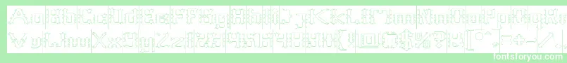 Frame Work Hollow Inverse Font – White Fonts on Green Background