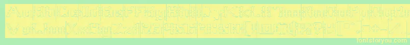 Frame Work Hollow Inverse Font – Yellow Fonts on Green Background