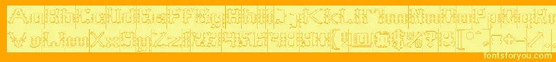 Frame Work Hollow Inverse Font – Yellow Fonts on Orange Background