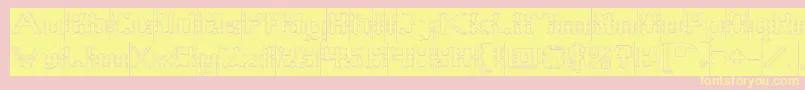 Frame Work Hollow Inverse Font – Yellow Fonts on Pink Background