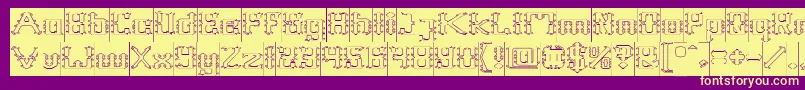 Frame Work Hollow Inverse Font – Yellow Fonts on Purple Background