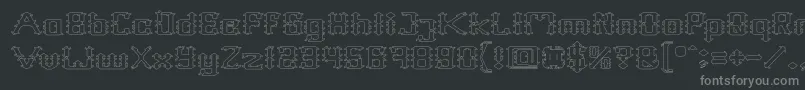 Frame Work Hollow Font – Gray Fonts on Black Background