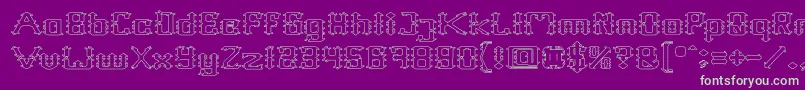 Frame Work Hollow Font – Green Fonts on Purple Background