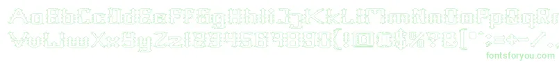 Frame Work Hollow Font – Green Fonts on White Background