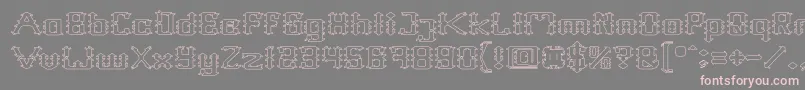 フォントFrame Work Hollow – 灰色の背景にピンクのフォント