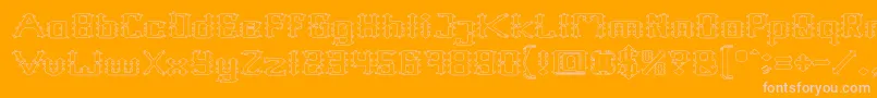 Frame Work Hollow-Schriftart – Rosa Schriften auf orangefarbenem Hintergrund