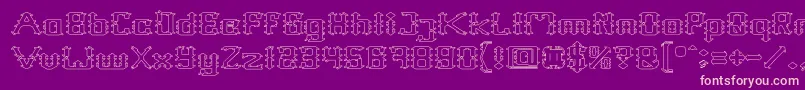 Frame Work Hollow Font – Pink Fonts on Purple Background