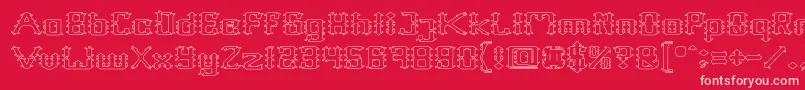 Frame Work Hollow Font – Pink Fonts on Red Background