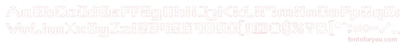 Frame Work Hollow Font – Pink Fonts on White Background