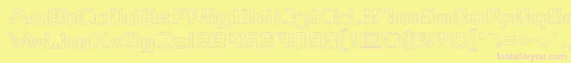 Frame Work Hollow Font – Pink Fonts on Yellow Background