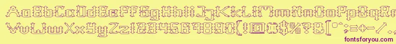 Шрифт Frame Work Hollow – фиолетовые шрифты на жёлтом фоне