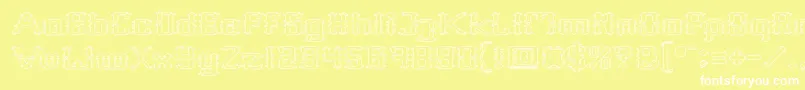 フォントFrame Work Hollow – 黄色い背景に白い文字