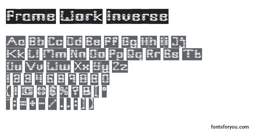 Schriftart Frame Work Inverse – Alphabet, Zahlen, spezielle Symbole
