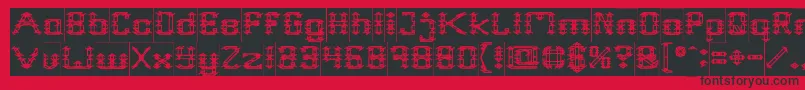 Fonte Frame Work Inverse – fontes pretas em um fundo vermelho