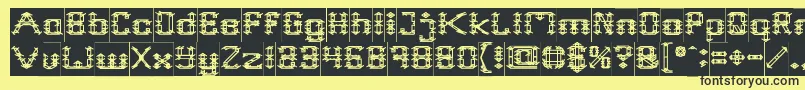 フォントFrame Work Inverse – 黒い文字の黄色い背景