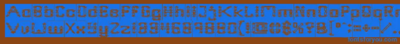 Frame Work Inverse Font – Blue Fonts on Brown Background