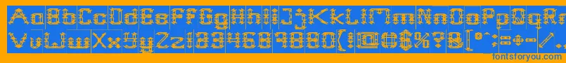 Frame Work Inverse Font – Blue Fonts on Orange Background