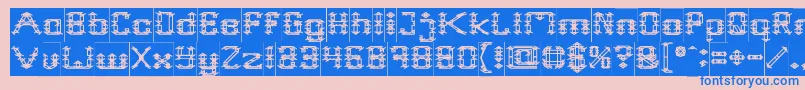フォントFrame Work Inverse – ピンクの背景に青い文字