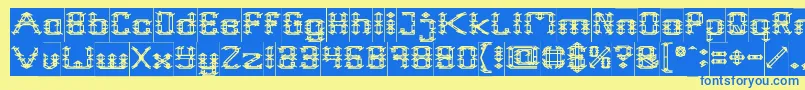 Frame Work Inverse Font – Blue Fonts on Yellow Background