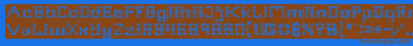Frame Work Inverse Font – Brown Fonts on Blue Background