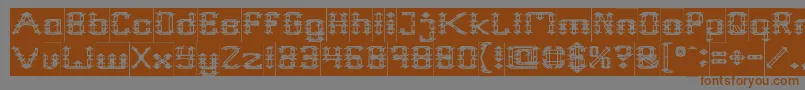 Frame Work Inverse-Schriftart – Braune Schriften auf grauem Hintergrund