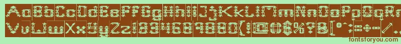 Frame Work Inverse Font – Brown Fonts on Green Background