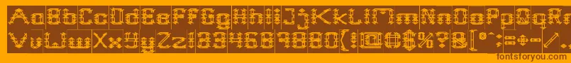 Frame Work Inverse Font – Brown Fonts on Orange Background