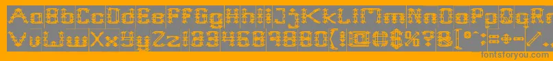 Frame Work Inverse-Schriftart – Graue Schriften auf orangefarbenem Hintergrund