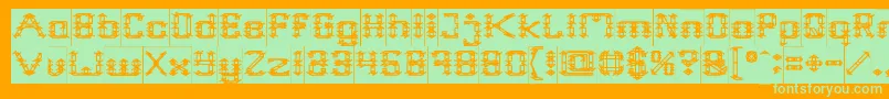 Frame Work Inverse Font – Green Fonts on Orange Background