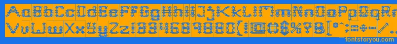 Frame Work Inverse Font – Orange Fonts on Blue Background